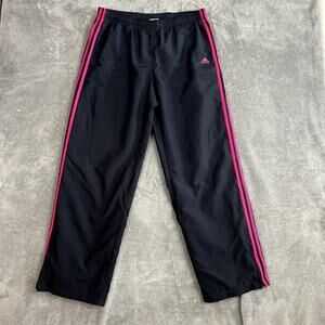 Adidas Track Pants Bootcut Womens L Grey Pink Performance Dance Pants